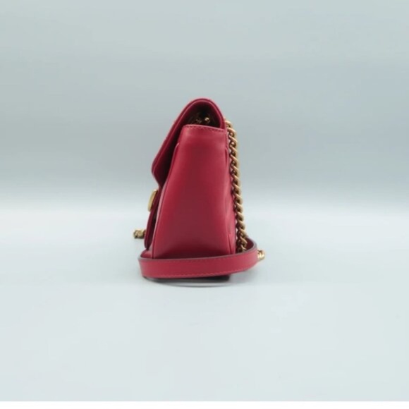 100% Authentic GUCCI Marmont Red Leather Shoulder Bag - Picture 4 of 12